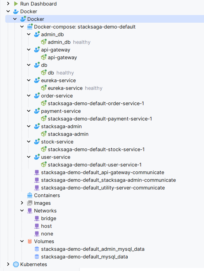 stacksaga demo docker summary