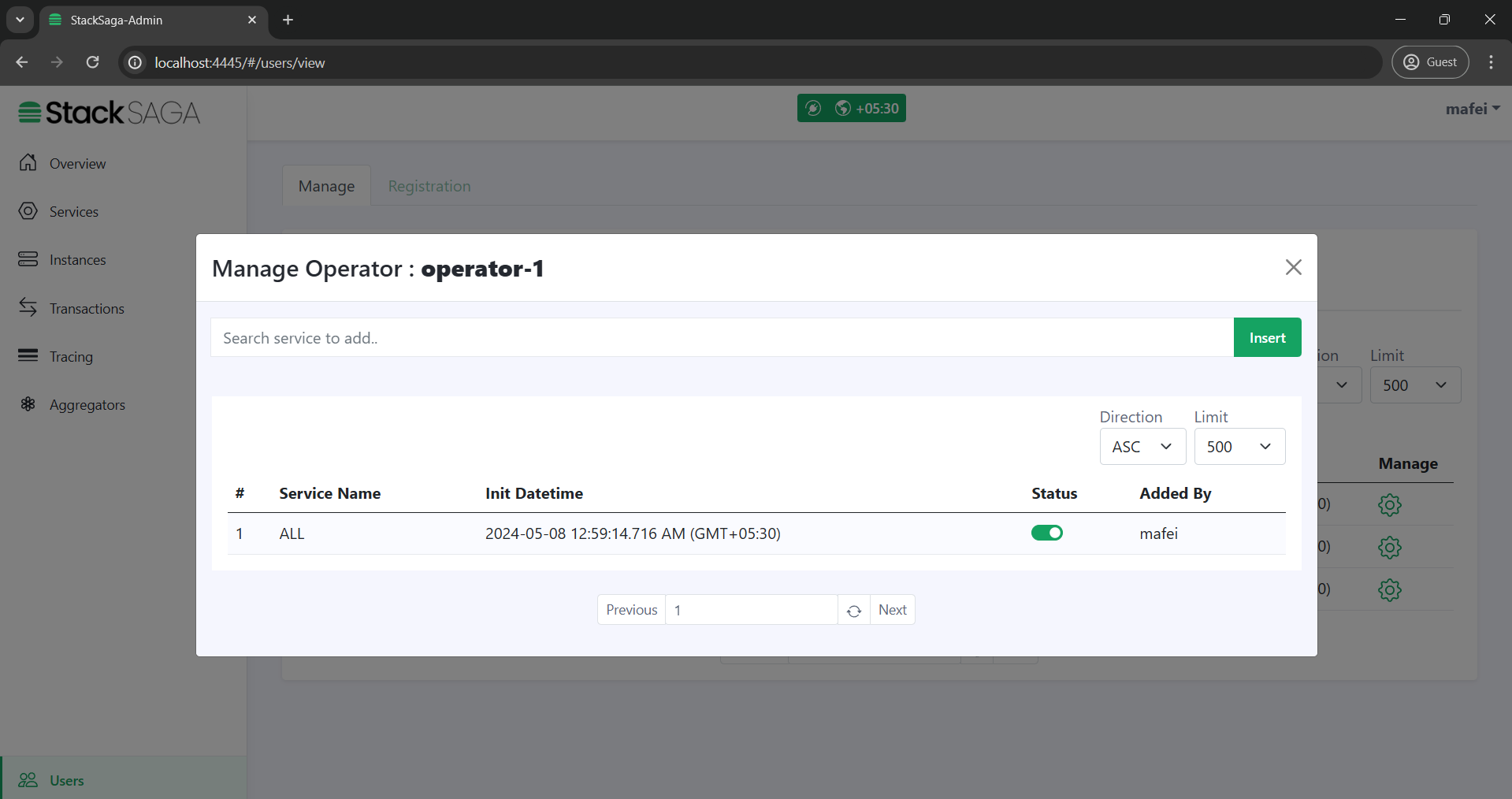 create operator user4