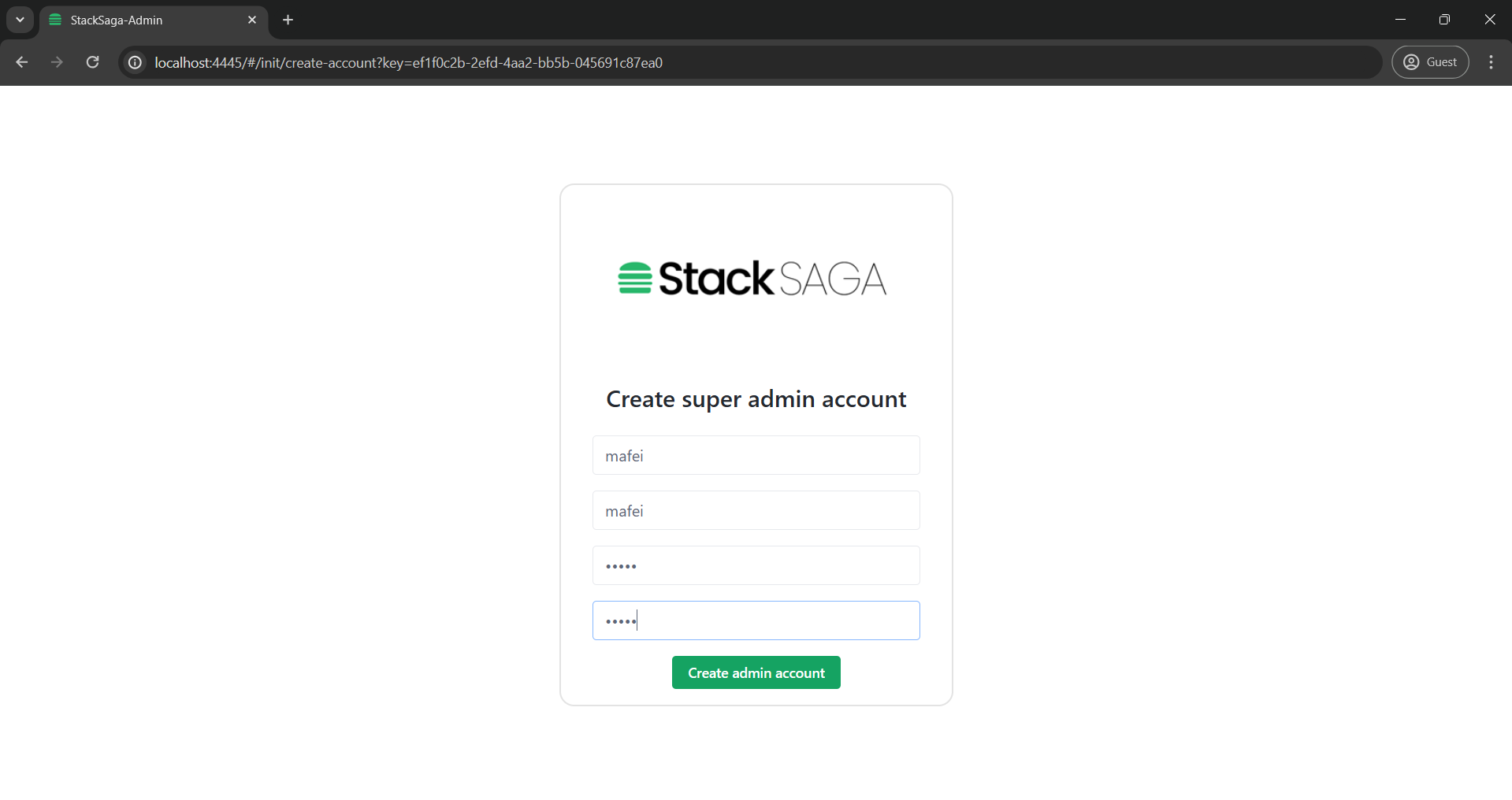 Super Admin Create - StackSaga